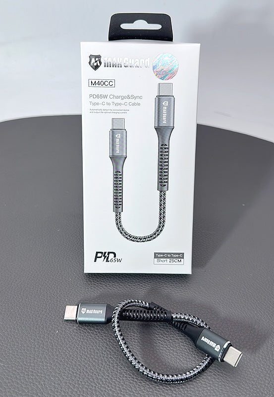 Maxguard 25cm 65W Type-C to C cable M40CC