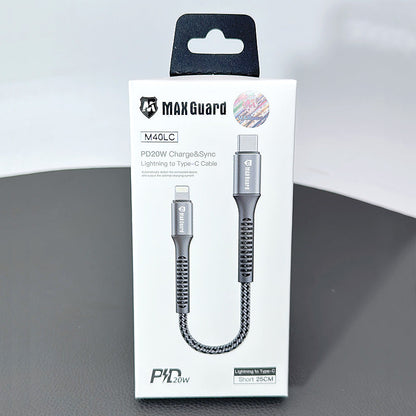 Maxguard 25cm 20W Type-C to Lightning cable M40LC