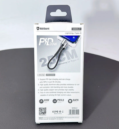 Maxguard 25cm 20W Type-C to Lightning cable M40LC