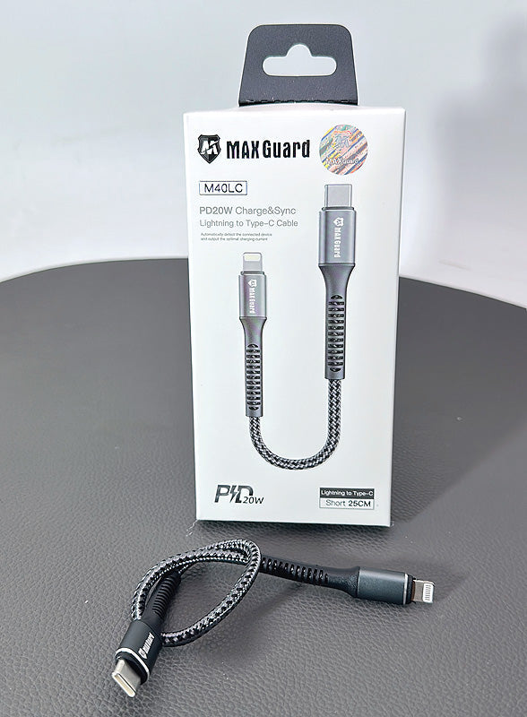Maxguard 25cm 20W Type-C to Lightning cable M40LC