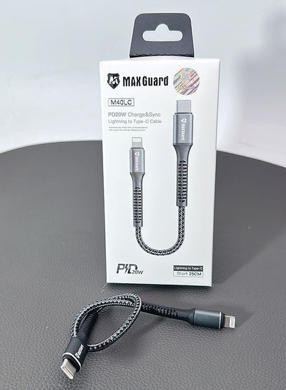 Maxguard 25cm 20W Type-C to Lightning cable M40LC