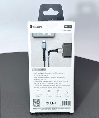 Maxguard 1m USB-A to Micro cable M41M