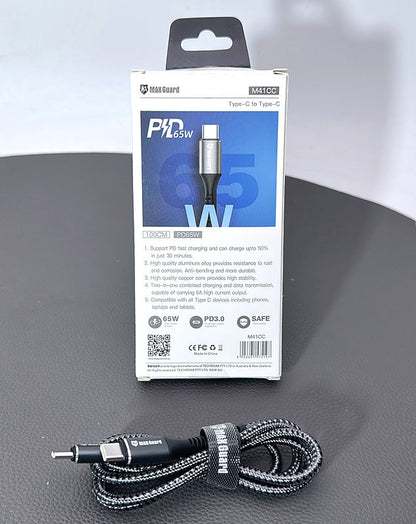 Maxguard 1m 65W Type-C to C cable M41CC