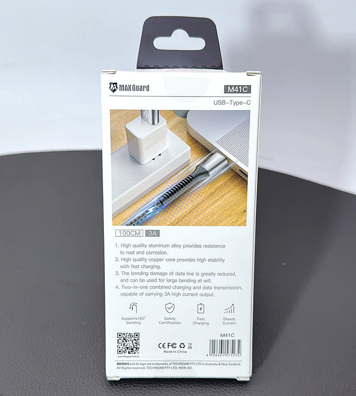 Maxguard 1m USB A To Type-C cable M41C