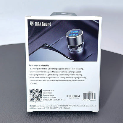 Maxguard 3.1A 2USB car charger MC039