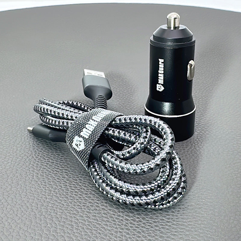 Maxguard 3.1A 2 USB car charger with USB-A to C combo MC039C