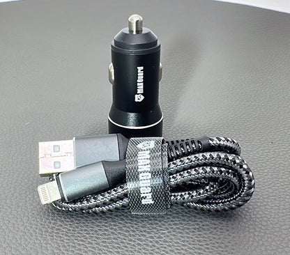 Maxguard 3.1A 2 USB car charger with USB-A to Lightning combo MC039L