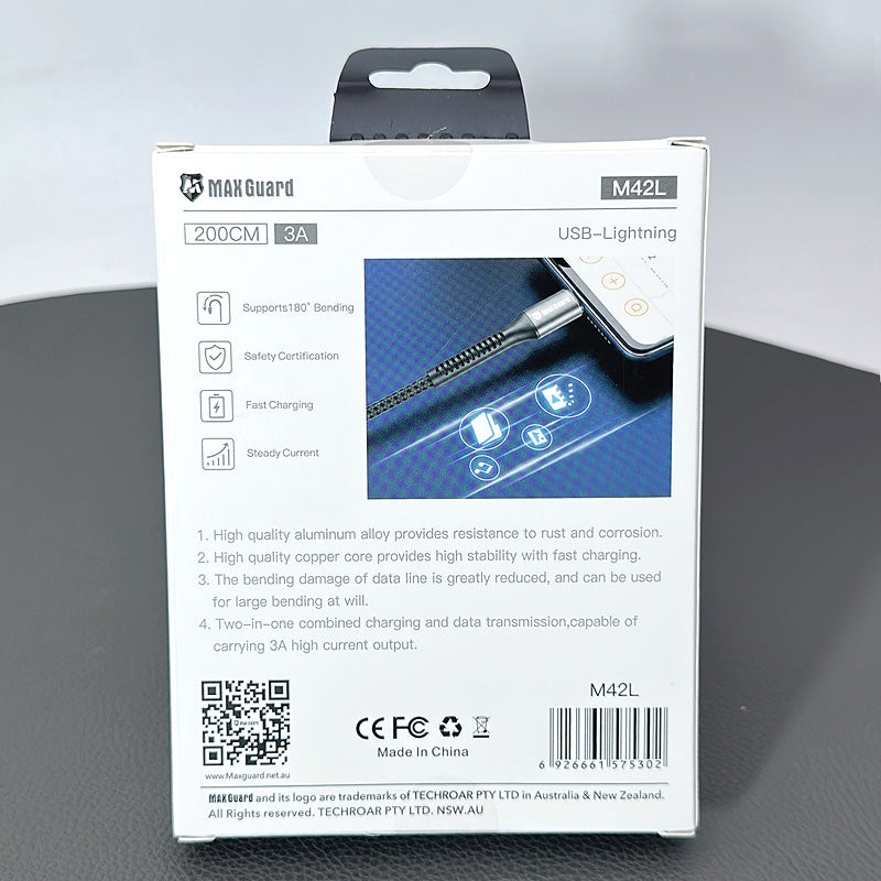 Maxguard 2m USB-A to Lightning cable M42L