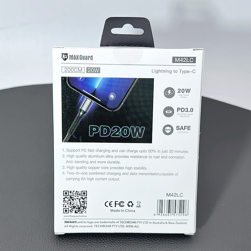 Maxguard 2m 20W Type-C to Lightning cable M42LC