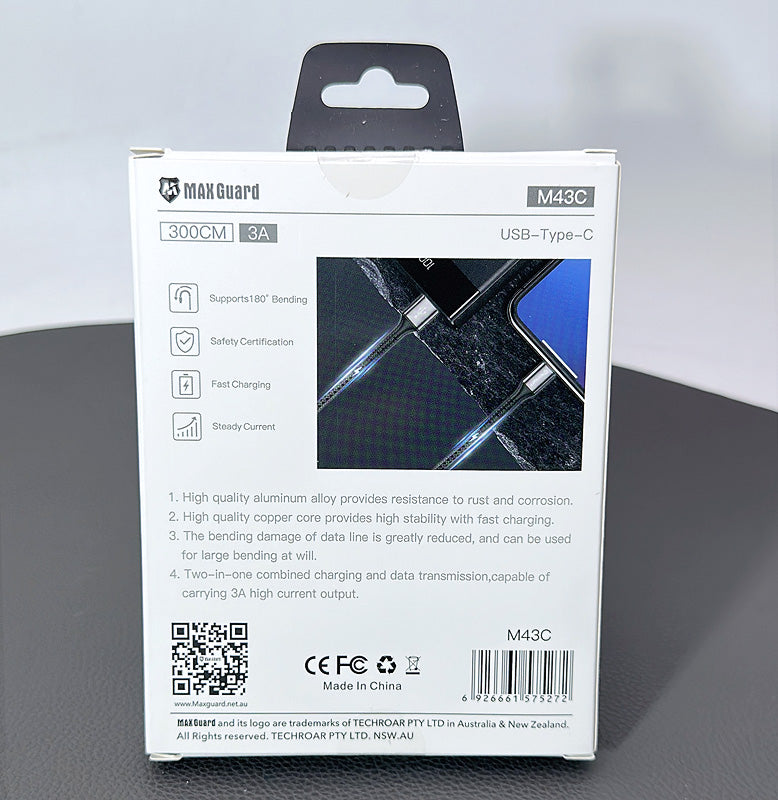 Maxguard 3m USB A To Type-C cable M43C