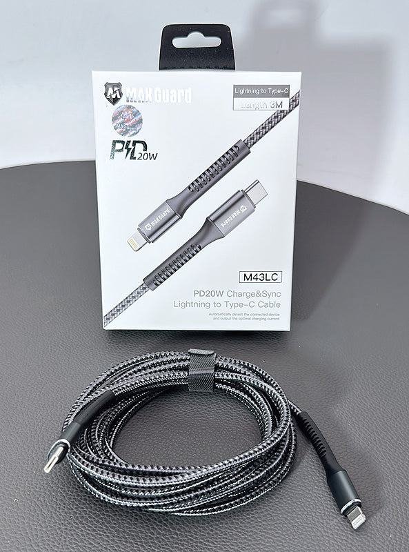 Maxguard 3m 20W Type-C to Lightning cable M43LC