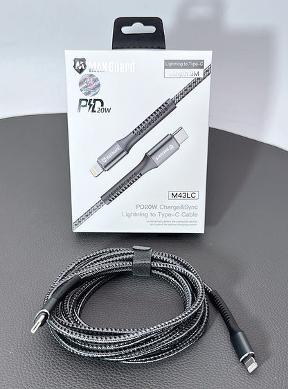 Maxguard 3m 20W Type-C to Lightning cable M43LC