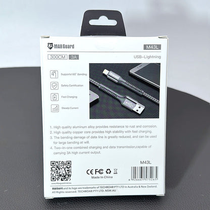 Maxguard 3m USB-A to Lightning cable M43L