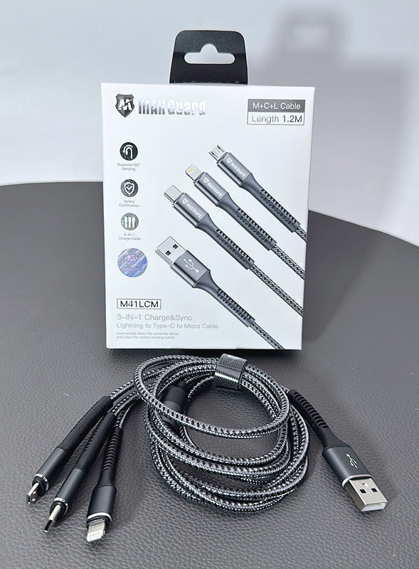 Maxguard 1.2m  3 in 1 cable M41LCM