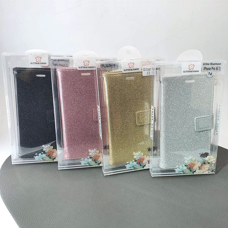 Case for iPhone 12 mini /13 mini 5.4 glitter Bluemoon wallet