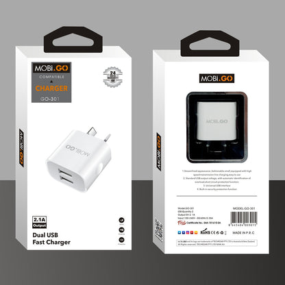 Mobigo 2.1A wall charger GO301